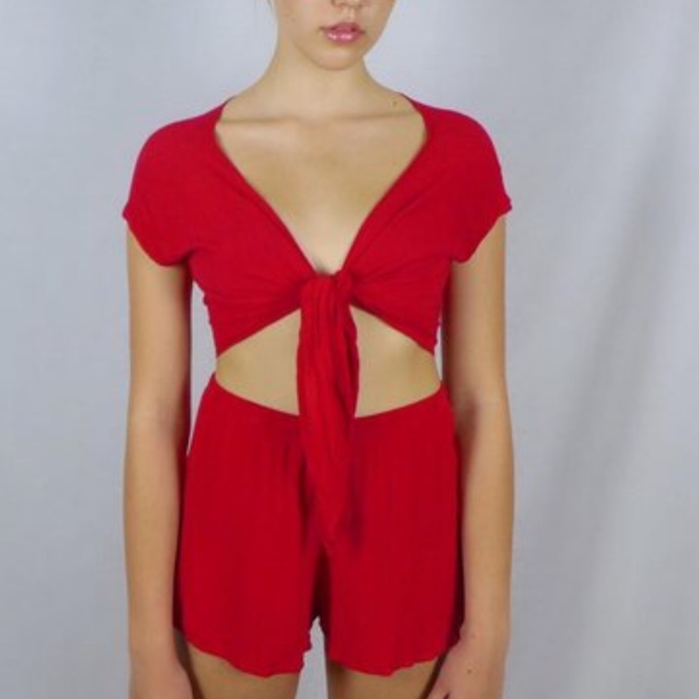 Purr Melrose Red tie top